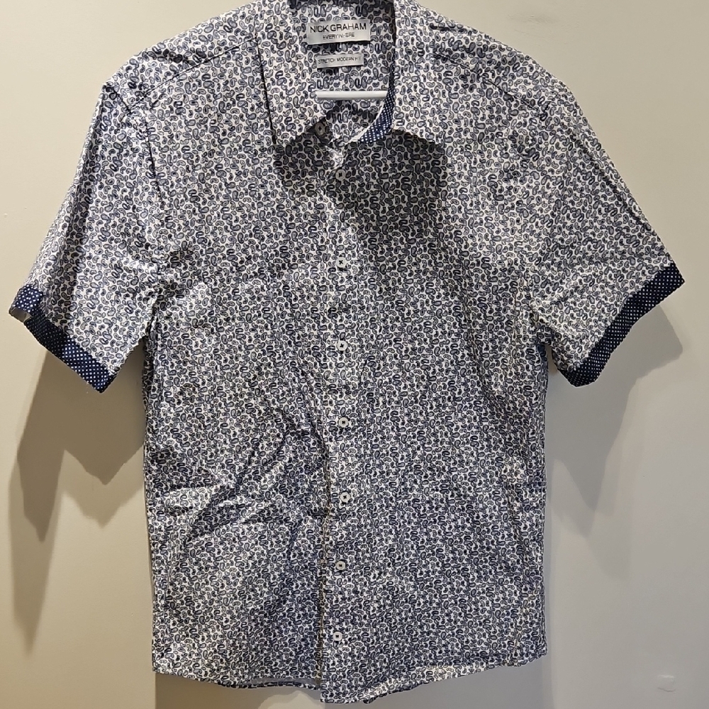 Nick Graham Men's Blue Floral Casual Shirt